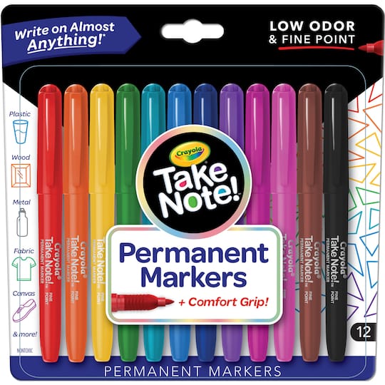 Crayola&#xAE; Take Note!&#x2122; Permanent Markers, 12ct.